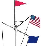 How do I display the US flag on a ship's signal mast, with a gaff, when on land? There are several opinions on this question.