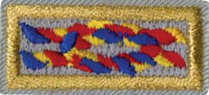 of a thesis or project. The design is the Distinguished Commissioner knot with a gold instead of silver border.