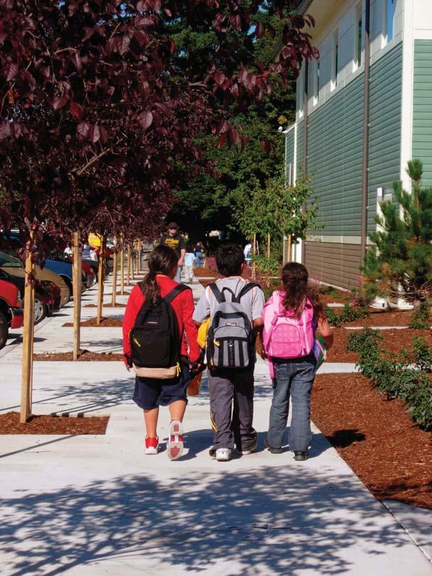 Students can walk home safely from well-sited schools close to neighborhoods.