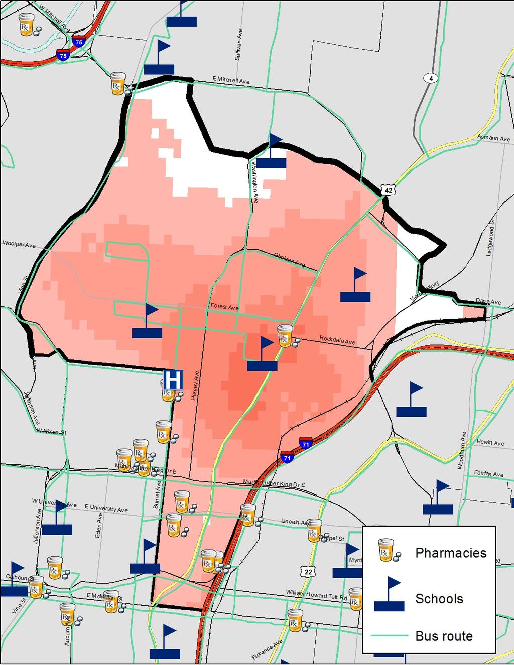 Avondale Heat map of building