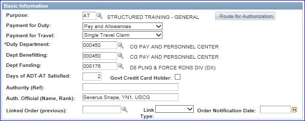6 Complete the Basic Information Section. Field Purpose Description Click the lookup icon and make a selection.