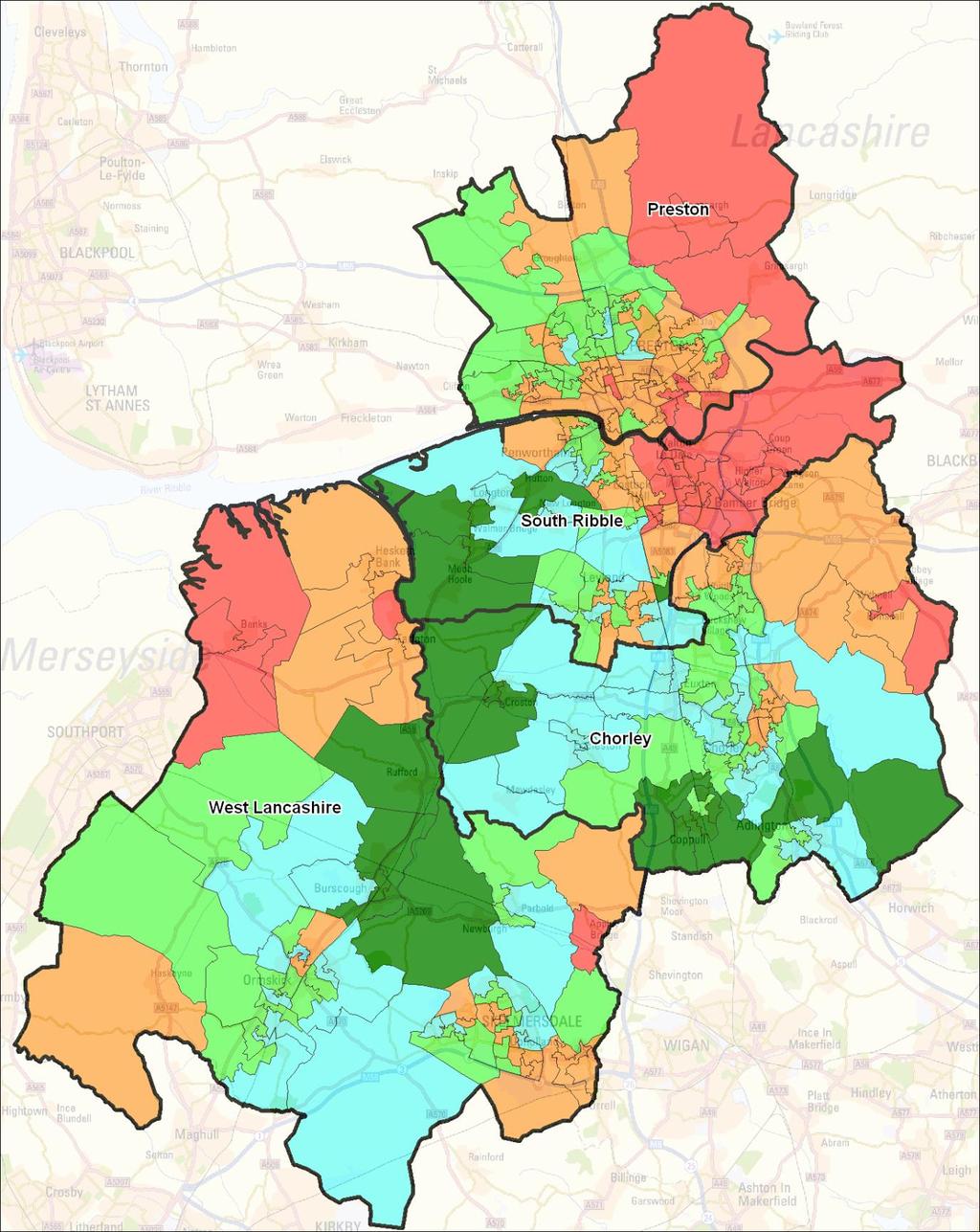 Map 2 Numbers attending for a NHS Health Check by Lower layer Super Output Area (LSOA) of individual (LaSCA data for 2011/12) Numbers