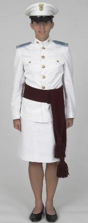 D. Dress Whites 1) Authorization for wear: The Dress White uniform is authorized for seasonal wear by all members of the Corps of Cadets.