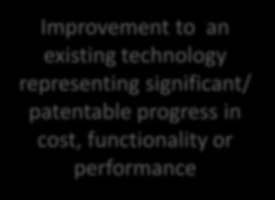 existing technology representing significant/ patentable progress