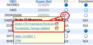 has been met) and also provides a link to the patient s chart.
