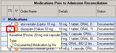 The Orange Star icon indicates the medication has not yet been reconciled. 10. Select to Continue or Do Not Continue for each medication.