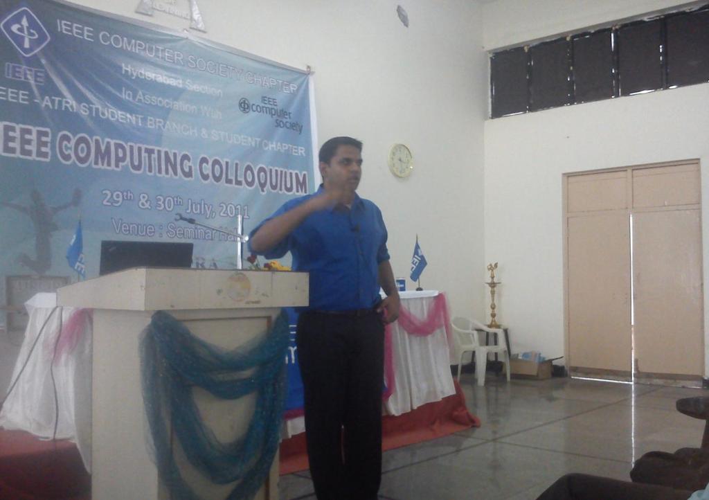 Post Lunch, the last technical talk of the 2 nd IEEE Colloquium began on the topic Introduction to Project Management presented by Mr. Rahul Dronamraju.