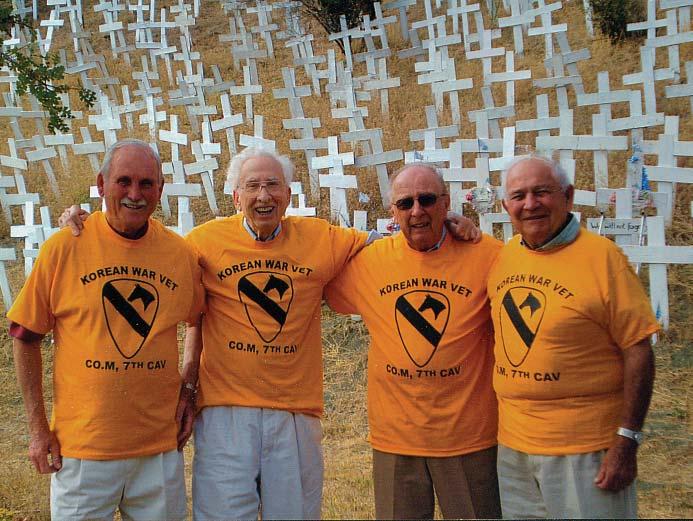 Four members, Gene Bartlett, Ratzi Sangimino, Andy Gandolfo, and Mario Fiorio, met for a photo taken by Andy Gandolfo at the Iraq/Afghanistan War Memorial.