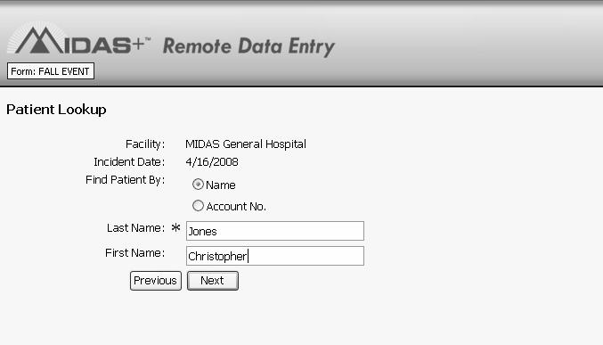 Risk Management Remote Data Entry Site Parameter Screen Shot 17 th Annual