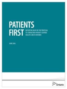 Care February 015 Patients First: Roadmap to Strengthen Home and Community Care