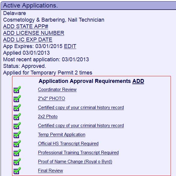 Applications box. How do I know if my application is approved?
