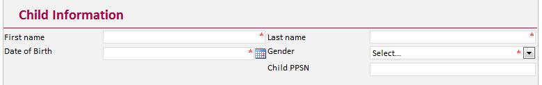 After the PPSN number is entered, the form cannot be saved as IN PROGRESS it must be submitted. If you wish to save the form then you must delete the parent and child PPSN and then save.