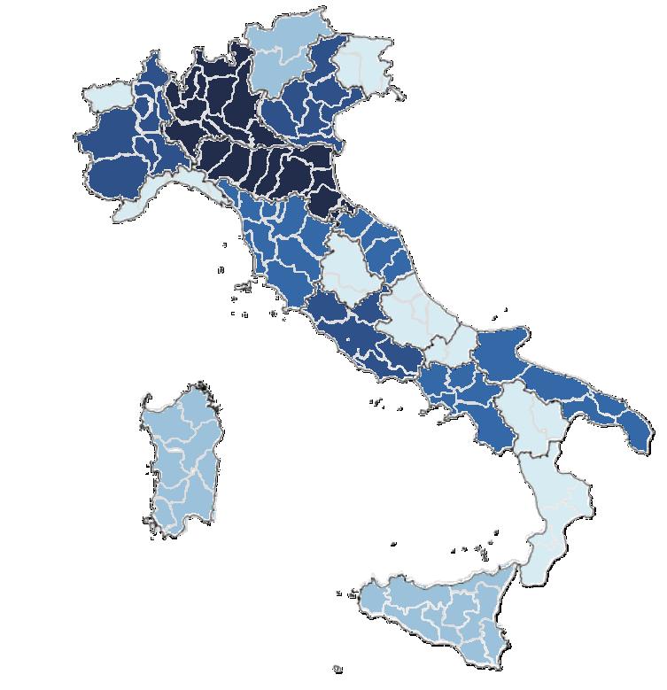 THE ITALIAN STARTUP ECOSYSTEM MORE THAN 3,500 HIGH-TECH REGISTERED STARTUPS: 57% LOCATED