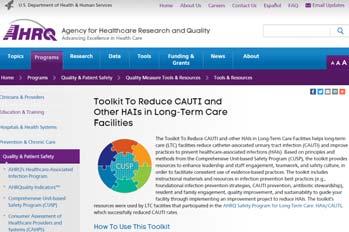 Toolkit To Reduce CAUTI and Other HAIs in Long-Term