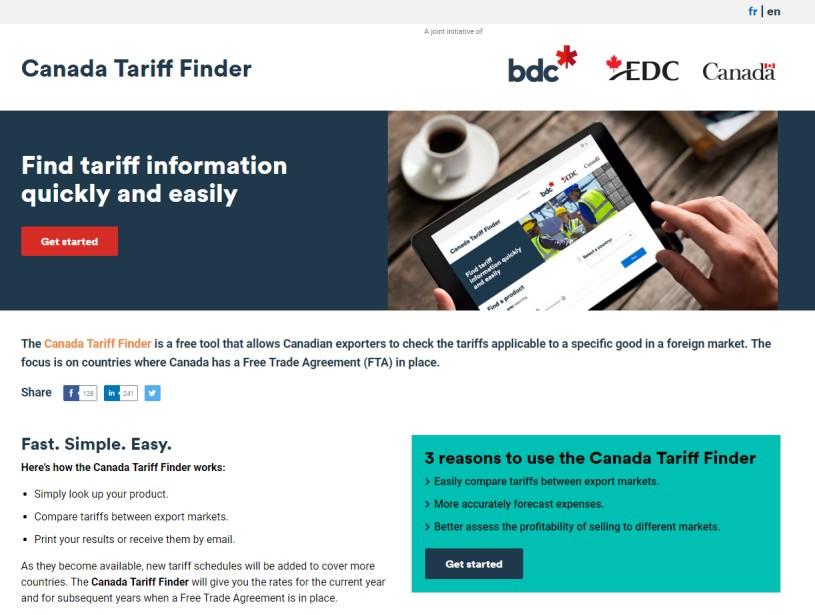 The Canada Tariff Finder