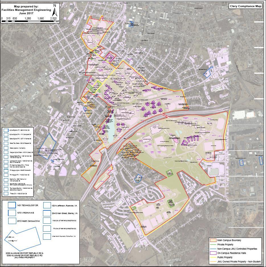 217 James Madison University Annual Security and Fire Safety Report An Enlarged Map can