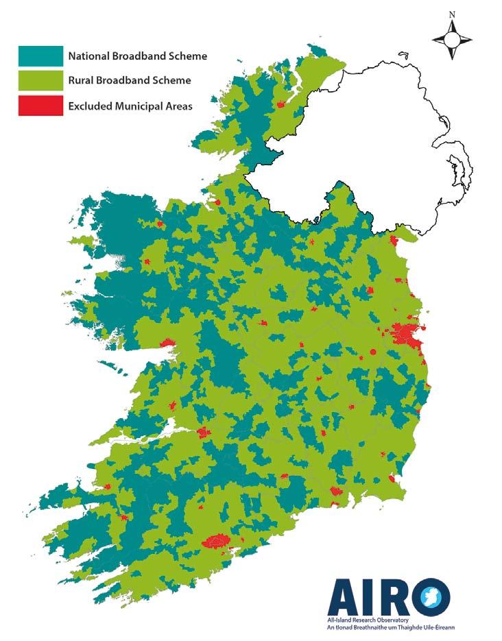 Map 6: National & Rural Broadband Schemes Availability Source: DECNR, 2013 Note: This map illustrates where the National and Rural Broadband Schemes are available Actions co-funded 2007-13 The