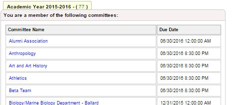 Step 2: Select your committee from the center of