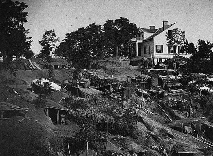 The Confederates would have to surrender or starve. This image shows the Shirley House which was located in the United States battle lines during the Siege of Vicksburg.