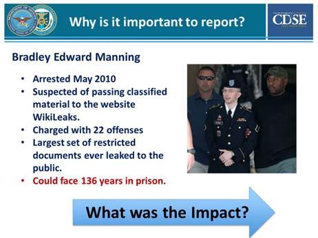 Bradley Edward Manning Arrested May 2010 Suspected of passing classified material to the