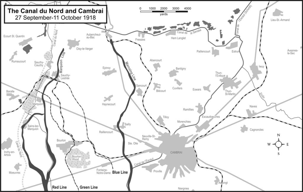 Map drawn by Mike Bechthold 2012 Canadian War Museum 20050159-001 to capture Cambrai in conjunction with General Byng s Third Army.