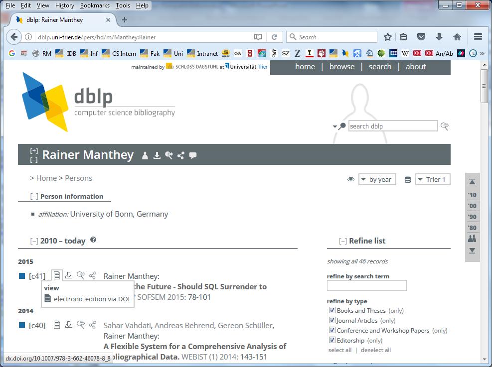 Classifying Digital Systems: DBLP (2) DBLP is a catalogue, not a library it is connected with other catalogues ( belonging to