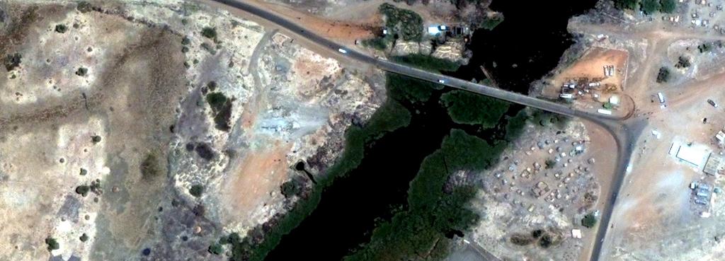 4 april 2012 rubkona-bentiu bridge apparent civilian structures intact rubkona, south sudan bentiu, south