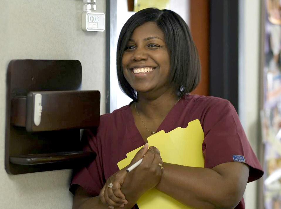 Now Stacy only walks to the reception station when she knows she will be greeting her patient. She is saving time, reducing wasted steps, and eliminating unnecessary distraction.