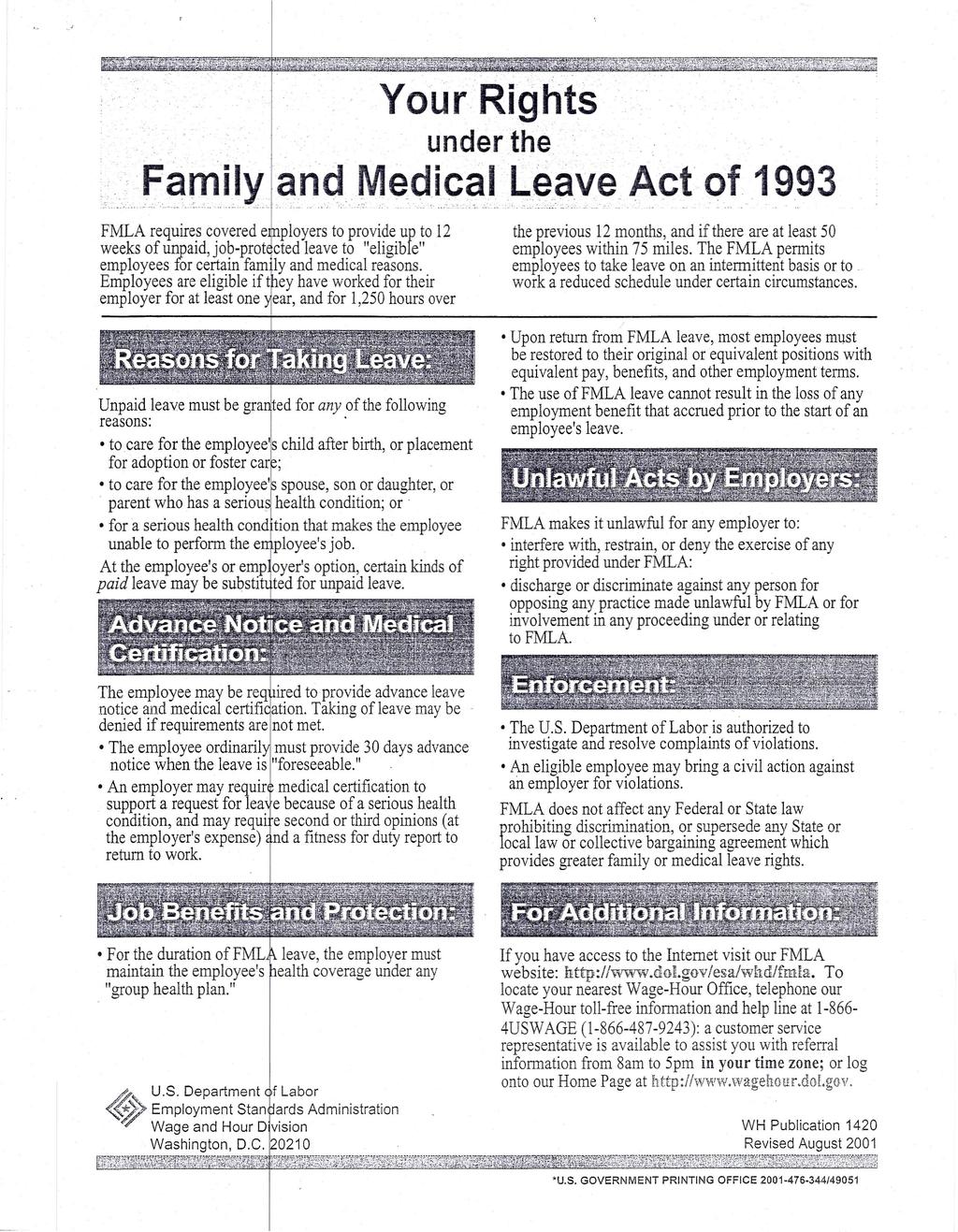Your Rights under the Family and Medical.,... :.