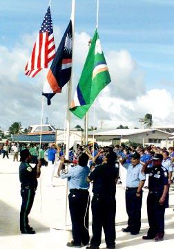 U.S. Army Kwajalein Atoll, Republic of the Marshall Islands January rainfall misses record by two inches From Aeromet meteorologists (See FEBRUARY, page 4) KALGOV police raise the flags of, from