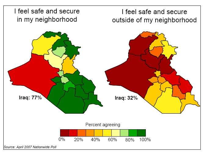 Iraqi Perceptions of Safety: April 2007 Source: Department of Defense.