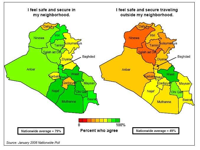 Iraqi Perceptions of Safety: January 2008 Source: Department of