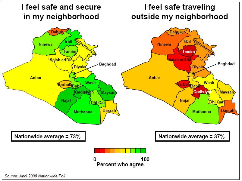 Iraqi Perceptions of Safety: April 2008 Source: Department of