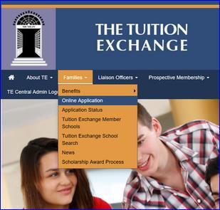 The EZ-application is found at: www.tuitionexchange.org Select the Families option and click on the carrot to the right of the s ; Select Online application option.