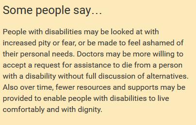 As you think about the concerns for persons with disabilities, please consider that: Q.