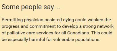Q. How are you that physician-assisted dying will pose the following risks?
