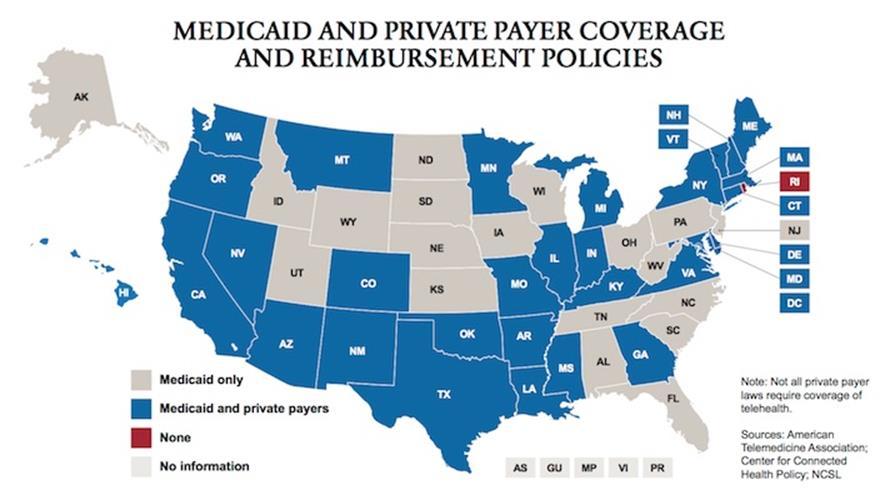 Private and Commercial Insurance Coverage and Reimbursement As of December 2016, 29 states, including the District of Columbia, have active parity laws which require private payer coverage and