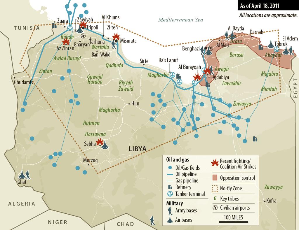 Map of Libyan Military Facilities,