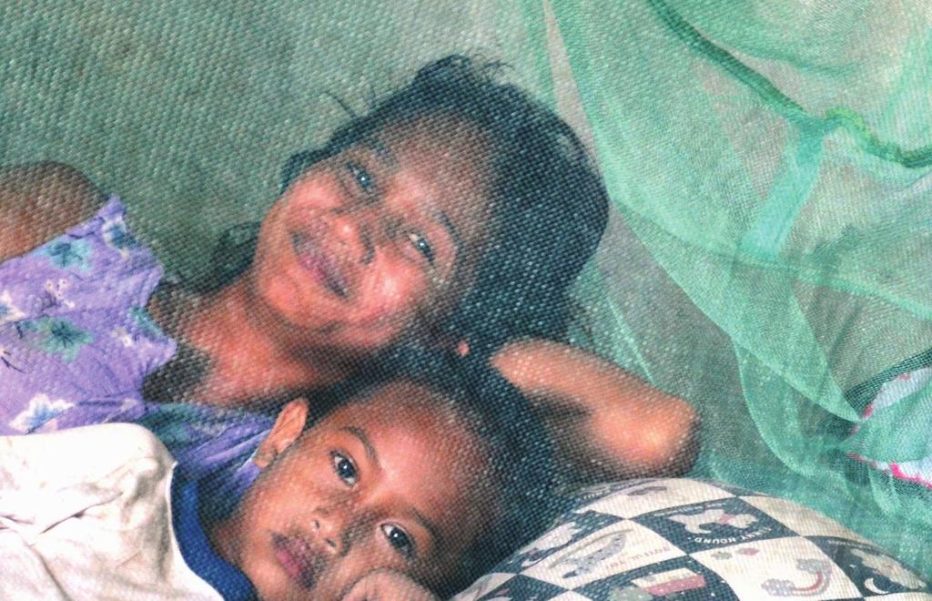 Bernadette and Zaqil Mouzinho sleep under mosquito net. WHO provided technical support to the National Malaria Control Programme of MoH. 1.