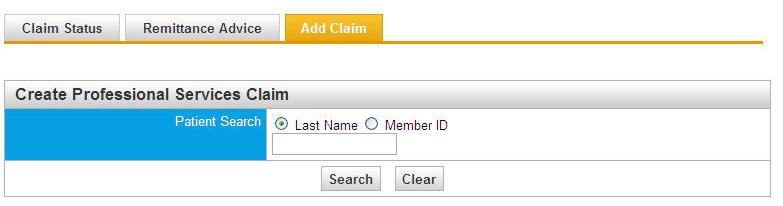To submit one CMS-1500 claim at a time, using the tool described below Select the Add Claim tab.