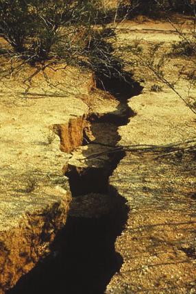 tanah. (Sumber : National Research Council, 1991). Di kebanyakan kawasan gersang Barat Daya, rekahan bumi berkait rapat dengan penenggelaman tanah.