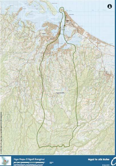 This map identifies the area of land over which Ngai Te Ahi has an interest. Our interests are centered on the Ngai Te Ahi Rohe.
