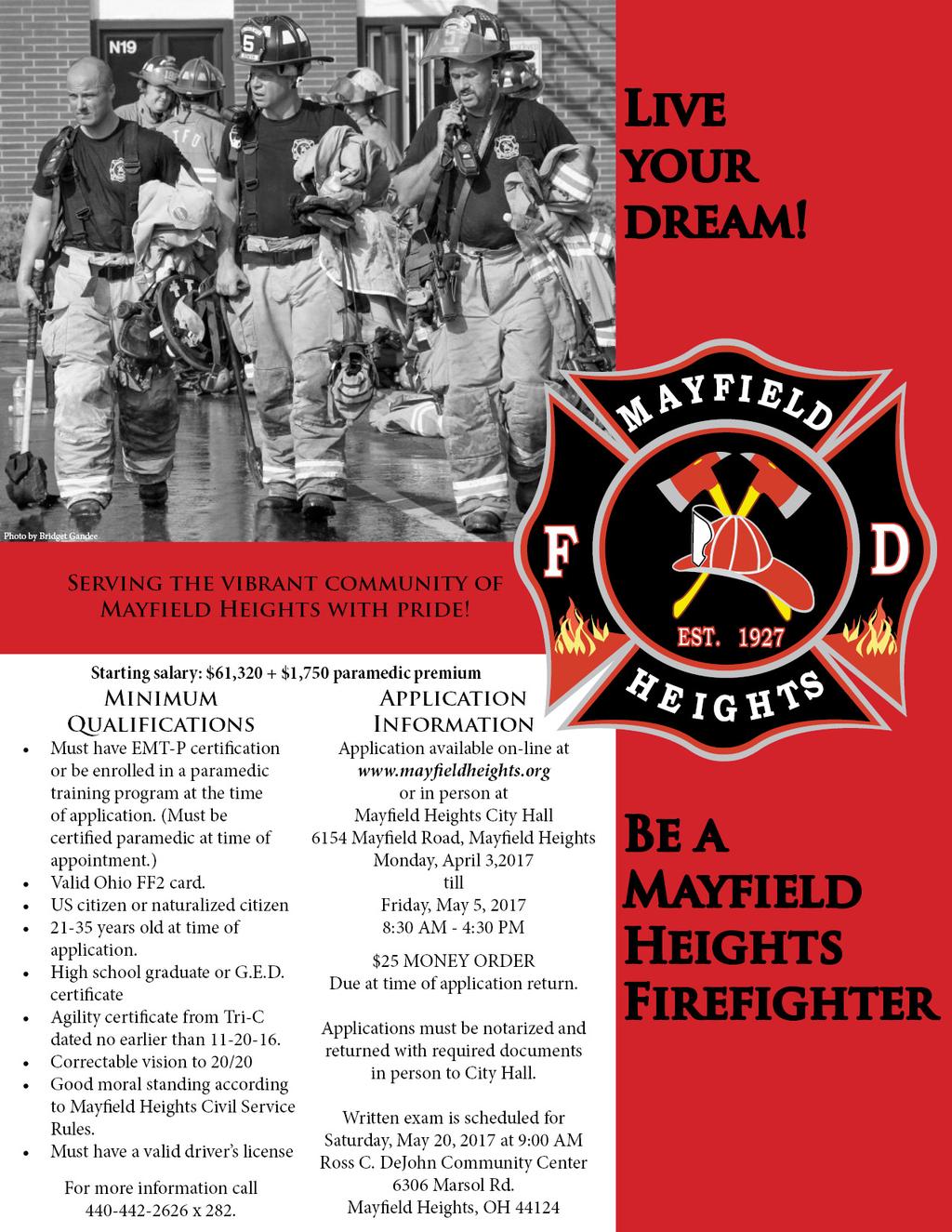 ***DO T RETURN THIS SHEET WITH APPLICATION*** Mayfield Heights
