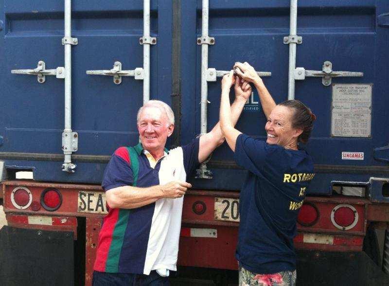 On Saturday, May 8, Rotary members loaded a shipping container full of medical equipment and humanitarian aide.