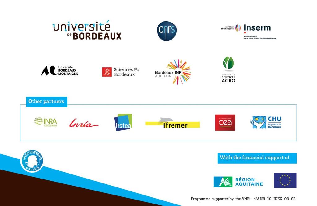The University of Bordeaux is leading the Initiative of Excellence programme in association with the National Research Council (CNRS), the National Institute for Health and Medicine (Inserm), the