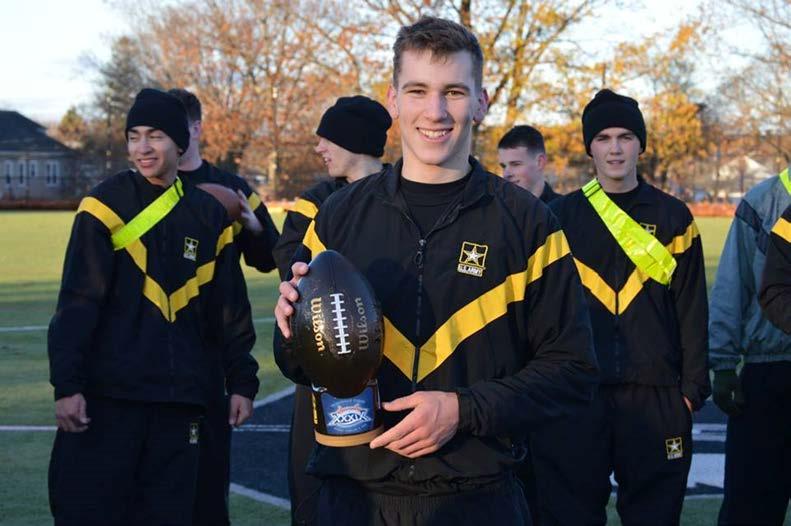 Parting Images Cadet Butterfield took home the MVP Trophy from the Patriot Battalion s 2017 Turkey Bowl