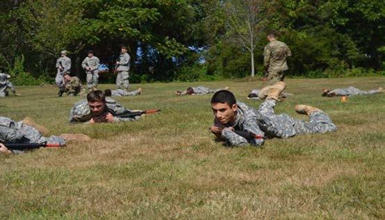 The semester began with instruction on basic soldiering skills such as land navigation, primary marksmanship instruction, individual movement techniques, squad movement techniques, communication