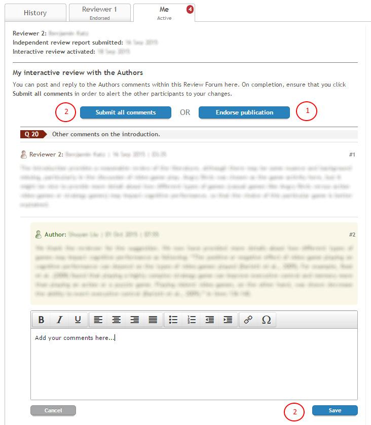 You can interact with the authors and other reviewer(s) through real-time comments in the discussion forum.