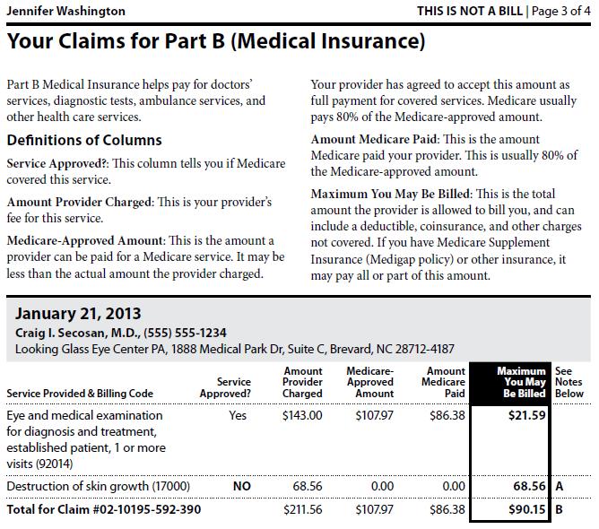 1 2 3 4 5 6 1 Type of Claim. Claims can either be assigned or unassigned. Note: Part B hospital outpatient claims are shown in a format similar to Part A inpatient claims.
