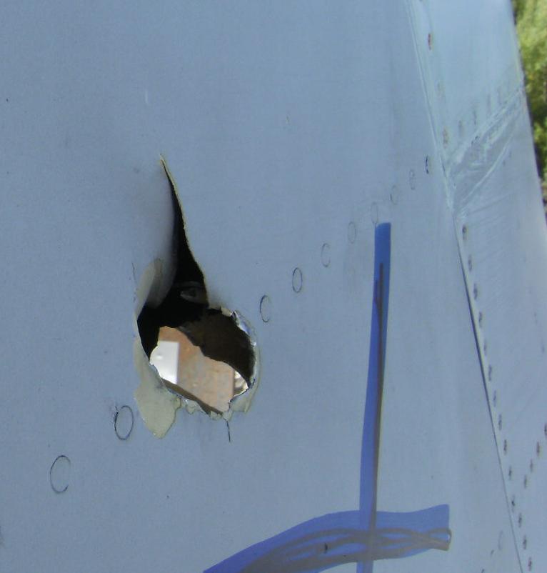 Firing PGU-47/U (APEX) at a F-5 Tail
